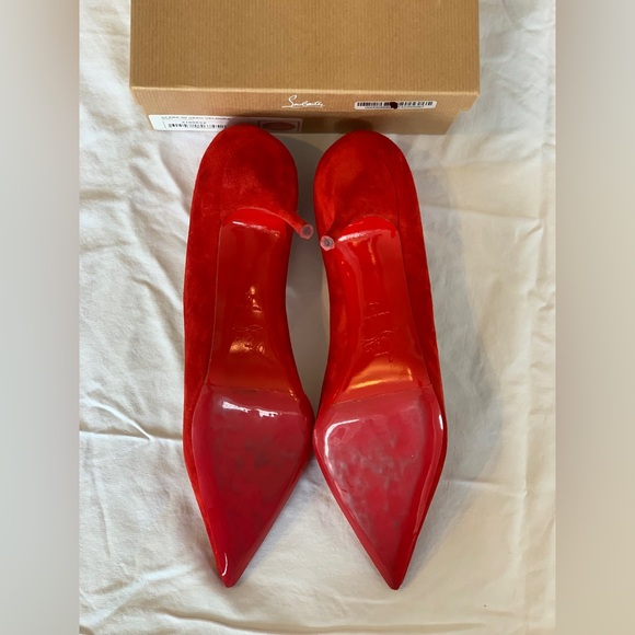 Christian Louboutin Clare Red Suede Veau Velours Pump, Size 42! - Picture 2 of 10